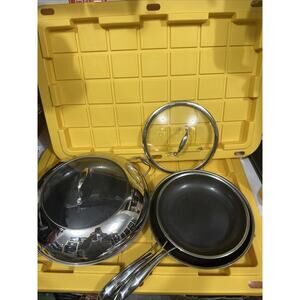 HEXCLAD 5 Piece Nonstick Stainless Steel Frying Pan Set 10 12 and 14" Pan $600